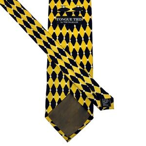 Tongue‎ Tied Tom McLellon Silk Tie Geometric Yellow Black 61x4